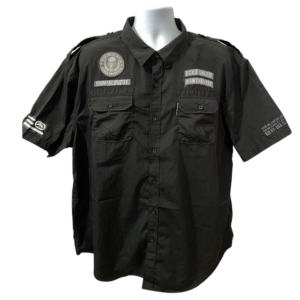 ECKO UNLTD DWYER SHIRT — Black Hip Hop Raw & Uncut Search Rescue Men's 2XL